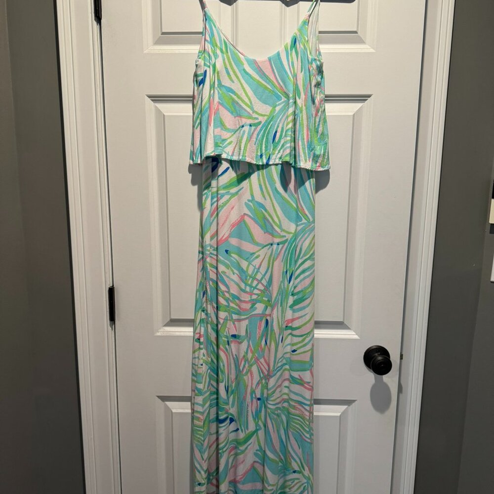 Lilly Pulitzer green and blue maxi dress